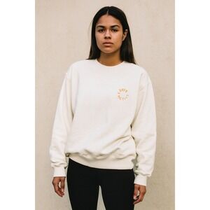 7 Days Active Sweatshirt Women Small White Organic Cotton Fleece pullover Active